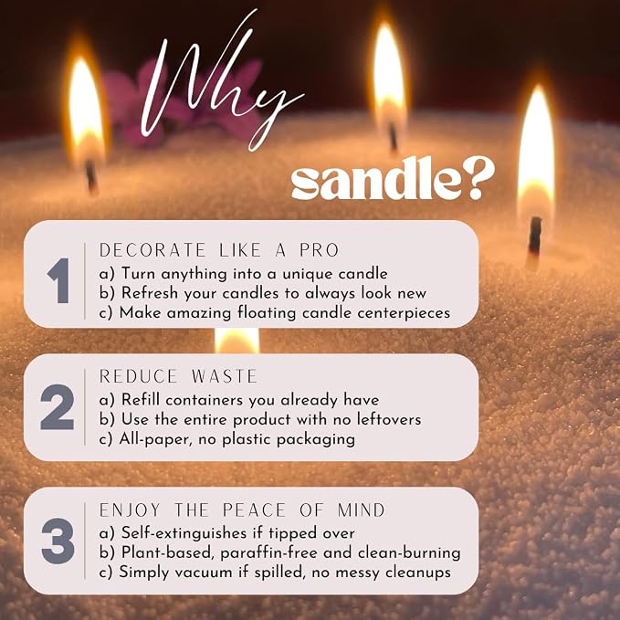 ®PearledCandle Sandle by Pearled Candle 10 Oz – Black Unscented, made from natural materials Luxury Long Lasting Sand