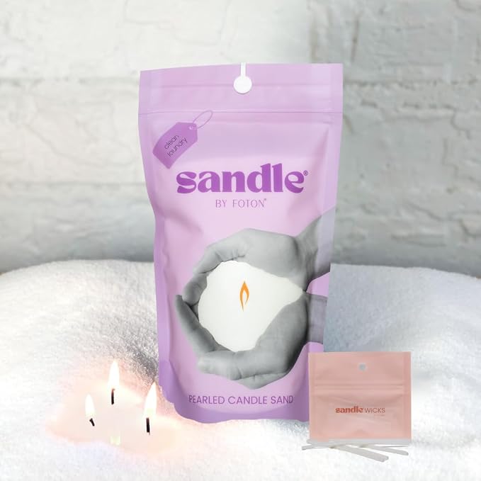 ®PearledCandle Sandle Pearled Candle 10 Oz – Clean Laundry, made from natural materials Luxury Long Lasting Sand Candles