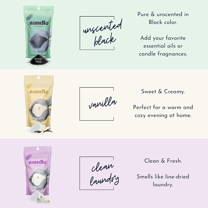 ®PearledCandle Sandle Pearled Candle – Tri-Pack (3 x 10oz) – Vanilla, Clean Laundry & Black Unscented, alternate product view
