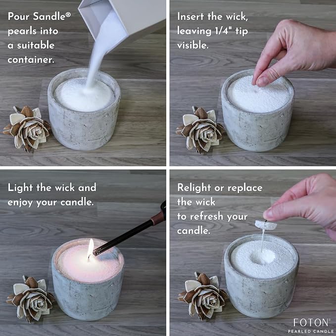 ®PearledCandle Sandle Pearled Candle – Tri-Pack (3 x 10oz) – Vanilla, Clean Laundry & Black Unscented, alternate product view