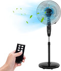 Pedestal Fan, Oscillating Standing Fan with Remote Control & 3 Speeds, Free Stand Fan with Adjustable Height, LCD Display