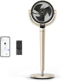 Pedestal Fan with Smart Control, 43'' Inches, 150°+120° Omni-Directional Oscillating Quiet Fans for Bedroom, 110ft Circulator