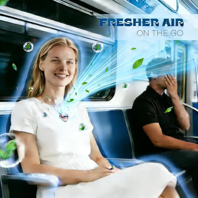 Personal Air Purifier, Chartreey Wearable Air Purifier Necklace, Ture 502 Million/cm3 High-Speed Negative Ion Generator