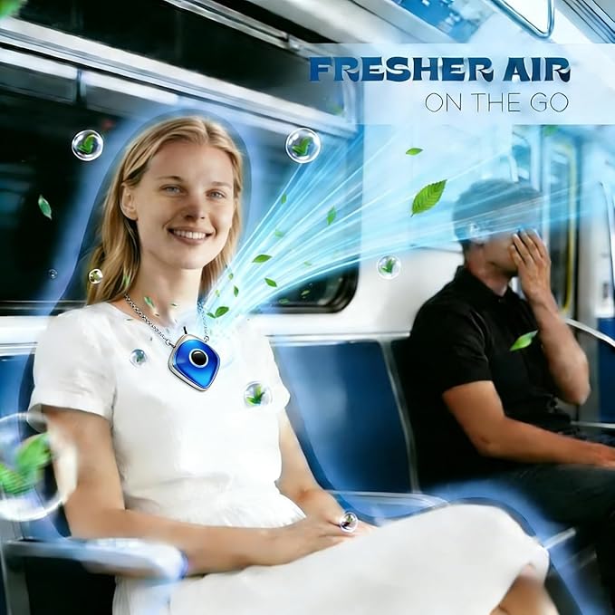 Personal Air Purifier, Chartreey Wearable Air Purifier Necklace, Ture 502 Million/cm3 High-Speed Negative Ion Generator