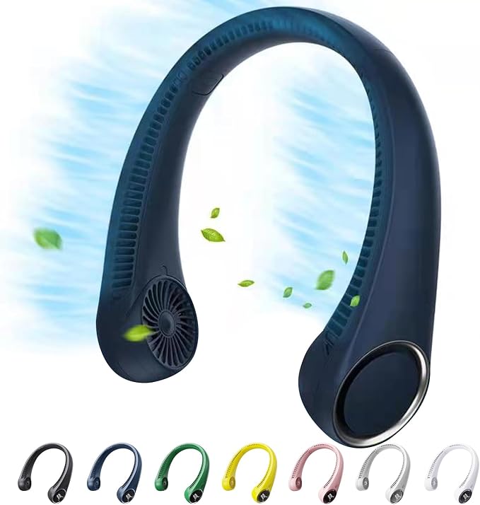 Personal Cooling Portable Neck Fans - 5000 mAh USB Rechargeable,360 Free Rotation & Lower Noise Bladeless Battery Operated