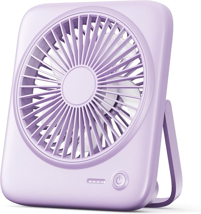 Personal Portable Desk Fan, 4000mAh Small Rechargeable Portable Fan Battery Operated & USB Powered for Travel Sleeping