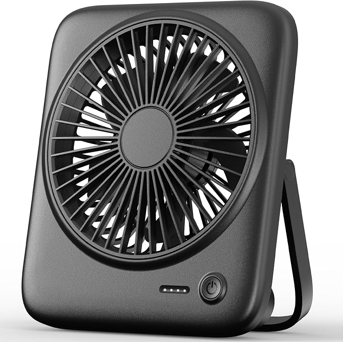 Personal Portable Desk Fan, 4000mAh Small Rechargeable Portable Fan Battery Operated & USB Powered for Travel Sleeping