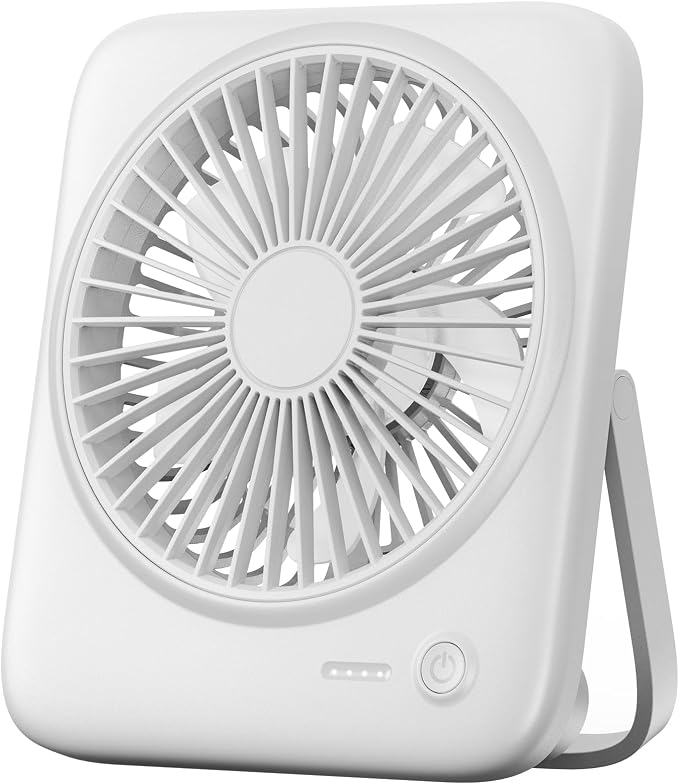 Personal Portable Desk Fan, 4000mAh Small Rechargeable Portable Fan Battery Operated & USB Powered for Travel