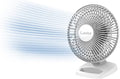 Personal Table Fan with Storage Tray, 2 Quiet Speeds, Tilt-Back Fan Head for Home Office, Bedroom, 6", White, 2002W, product