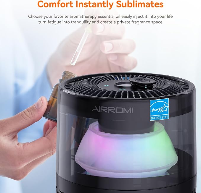 Pet Air Purifier for Home & Bedroom, HEPA Activated Carbon Filter, Removes Pet Dander & Odor, Allergies, Smoke, Hair