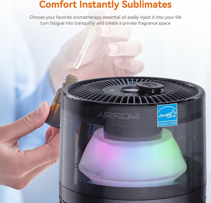 Pet Air Purifier for Home & Bedroom, HEPA Activated Carbon Filter, Removes Pet Dander & Odor, Allergies, Smoke, Hair