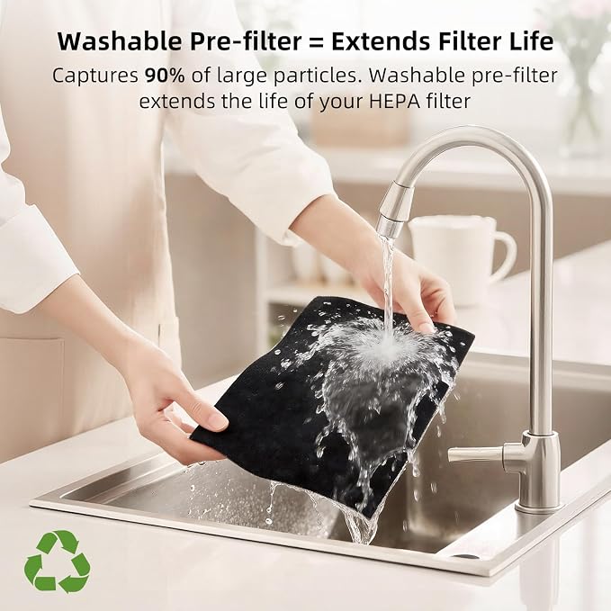 Pet Air Purifier for Home, Reduce Pet Hair, Dander, Odors, Dust, Smoke for Large Rooms up to 2100 Ft2, Air Cleaner with H13