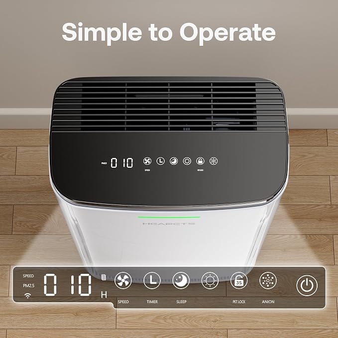 Pet Air Purifier Large Home 4200 sq ft, Suck up Floating Cat Dog Hair Dander, 7-Stage H13 HEPA Anion Activated Carbon Filter