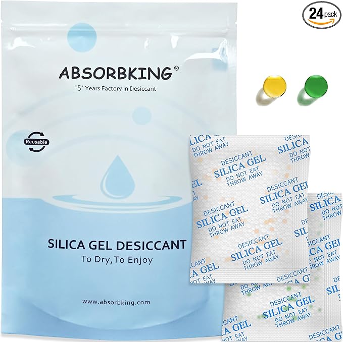 Pet Food Desiccant Bag for Most Smart Feeders, 24 Packs Replaced Desiccant Bags with Color Indicating for