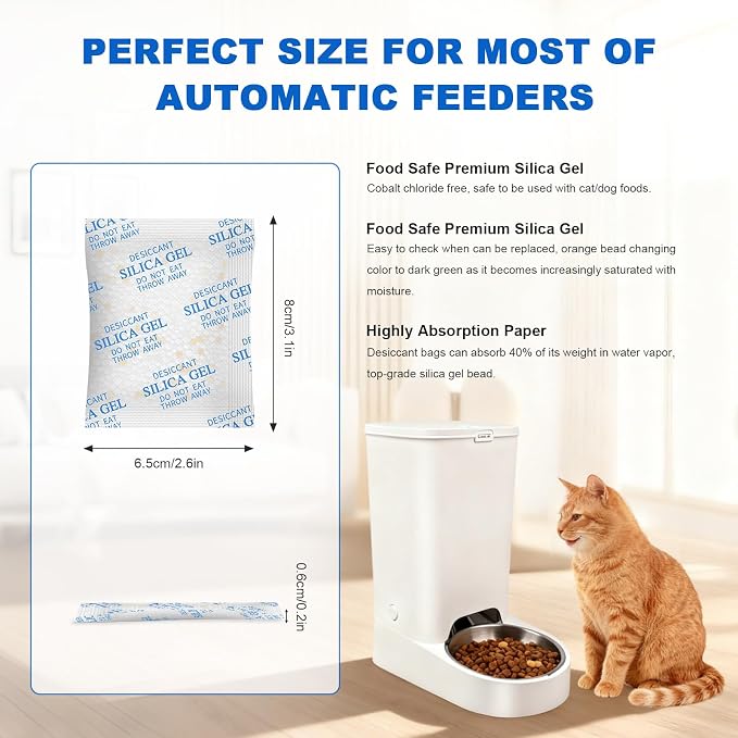 Pet Food Desiccant Bag for Most Smart Feeders, 24 Packs Replaced Desiccant Bags with Color Indicating for, alternate view 2