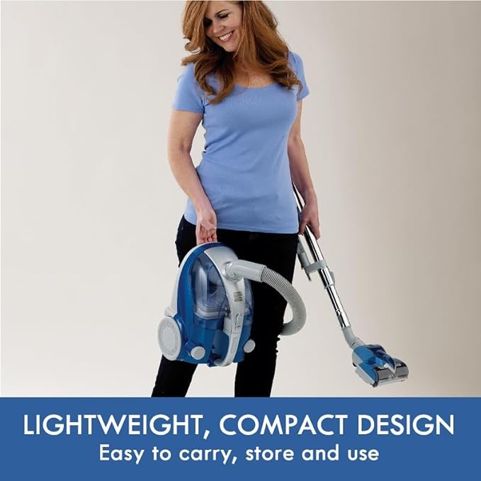 Pet-Friendly Lightweight HEPA Canister Vacuum with Variable Modes, Retractable Cord, and Pet Brush - Blue, alternate product