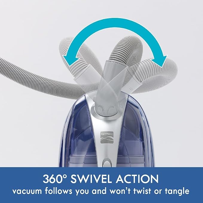 Pet-Friendly Lightweight HEPA Canister Vacuum with Variable Modes, Retractable Cord, and Pet Brush - Blue, alternate product