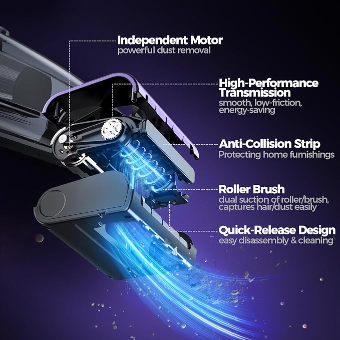 Pet Hair Handheld Vacuum Cordless: 20000PA High Power Car Vacuum with Motorized Brush and LED Light, Rechargeable Hand Held