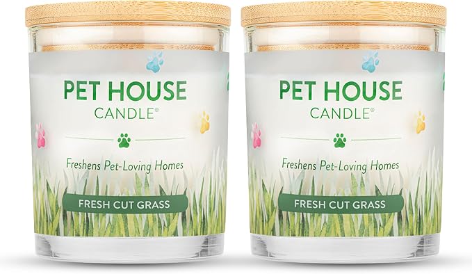Pet House 9 oz Fresh Cut Grass Scented Candle, Clean Burning, Long Lasting Plant-Based Pet Odor Candle, 60 Hour Burn Time - 2