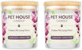 Pet House Candle 2 Pack - Plant-Based/Soy - Clean Burning Scented, Long Lasting Pet Odor Candle for Home - Lavender Green