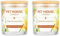 Pet House Candle 2 Pack - Plant-Based/Soy - Clean Burning Scented, Long Lasting Pet Odor Candle for Home - Vanilla