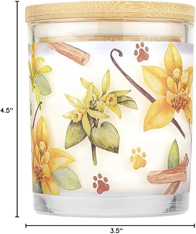Pet House Candle 2 Pack - Plant-Based/Soy - Clean Burning Scented, Long Lasting Pet Odor Candle for Home - Vanilla