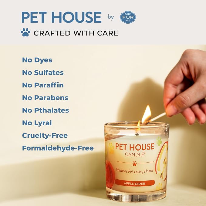 Pet House Candle 2 Pack - Plant-Based/Soy - Clean Burning Scented, Long Lasting Pet Odor Candle for Home - Ruby Red Grape