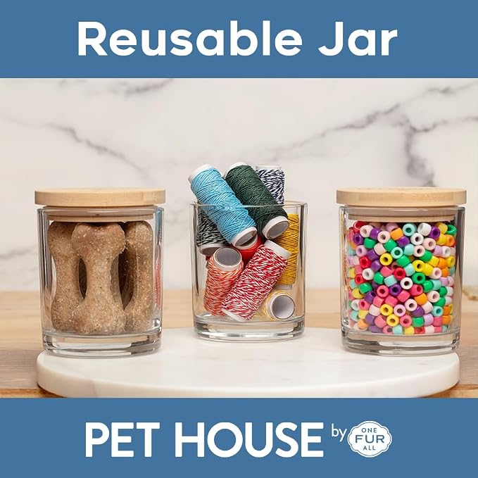 Pet House Candle 2 Pack - Plant-Based/Soy - Clean Burning Scented, Long Lasting Pet Odor Candle for Home - Ruby Red Grape
