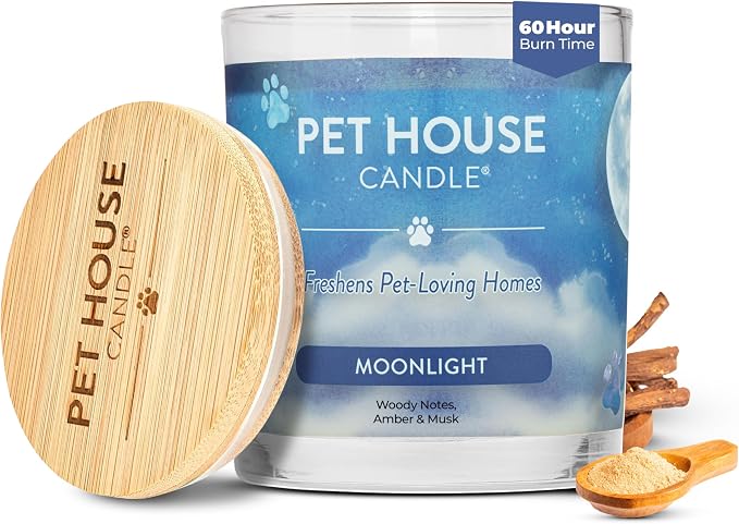 Pet House Candle Plant-Based/Soy - Clean Burning Scented, Long Lasting Pet Odor Candle for Home - Moonlight, product image