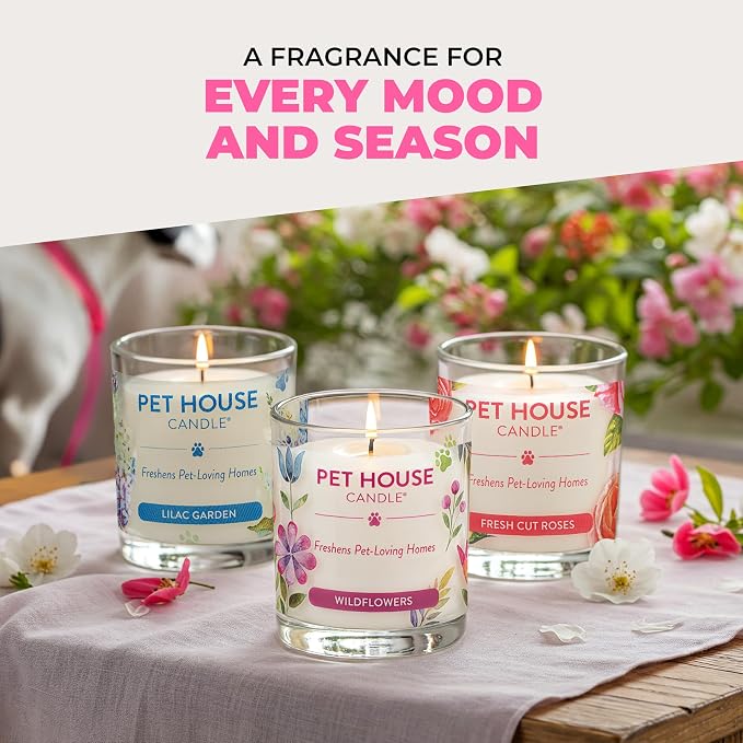 Pet House Candles, Clean Burning, Long Lasting Pet Odor Candles, Plant-Based, 60 Hour Burn Time - Tropical Fruit, 9 oz, 2