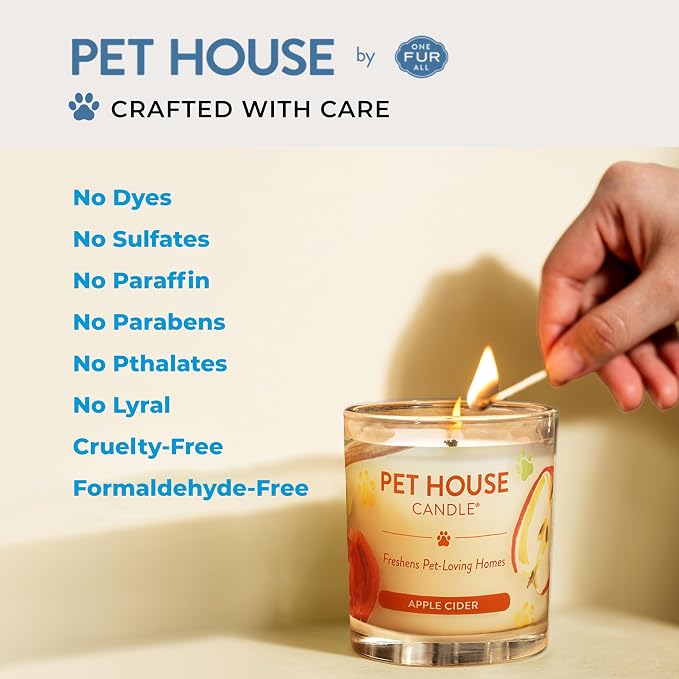 Pet House Candles, Clean Long-Lasting Pet Odor Candles for Home, Plant-Based, 60 Hour Burn Time - Lemon Cupcake, alternate