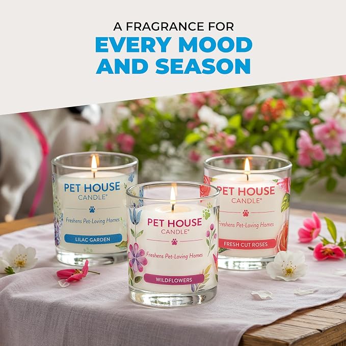 Pet House Candles, Clean Long-Lasting Pet Odor Candles for Home, Plant-Based, 60 Hour Burn Time - Lemon Cupcake, alternate