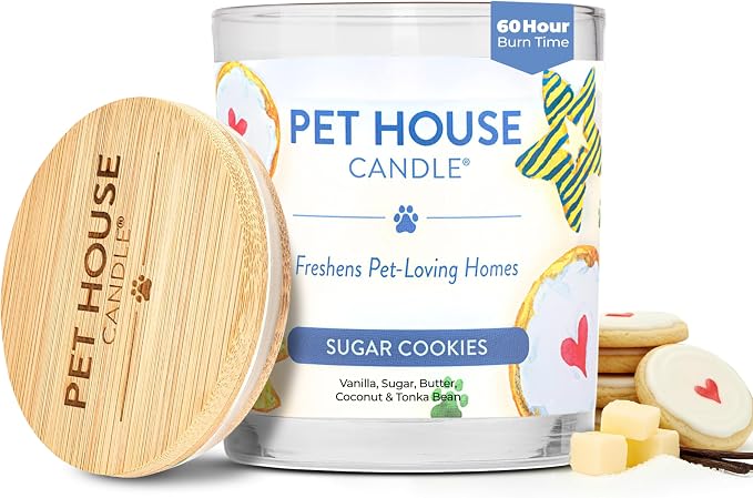 Pet House Candles Plant Based Cookie Scented Candle Clean Burning, Long Lasting for Home, Sugar Cookies, product image