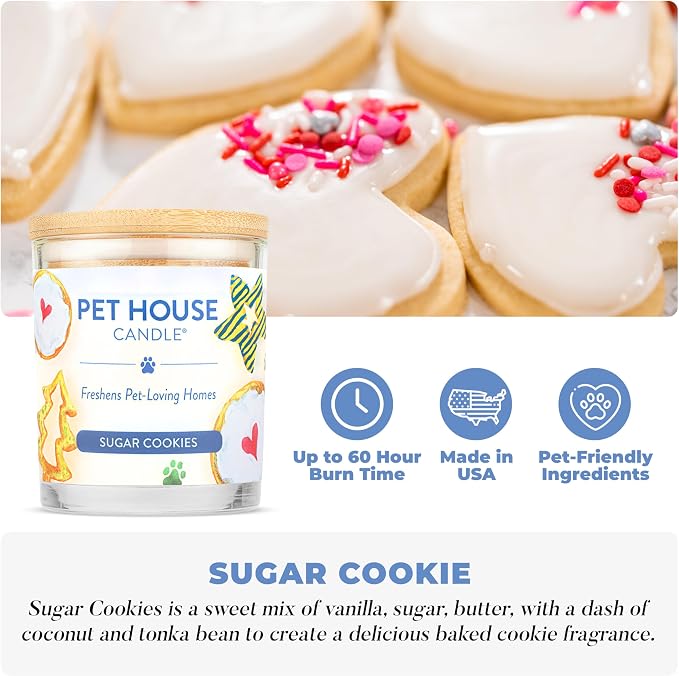 Pet House Candles Plant Based Cookie Scented Candle Clean Burning, Long Lasting for Home, Sugar Cookies, alternate product