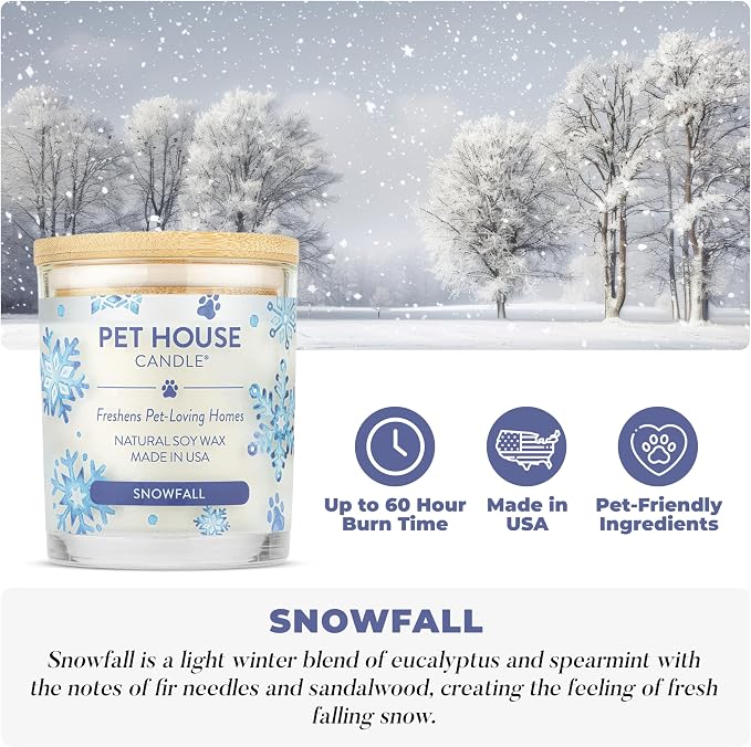 Pet House Candles Plant Based Cookie Scented Candle Clean Burning, Long Lasting for Home, Snowfall, alternate product view 2
