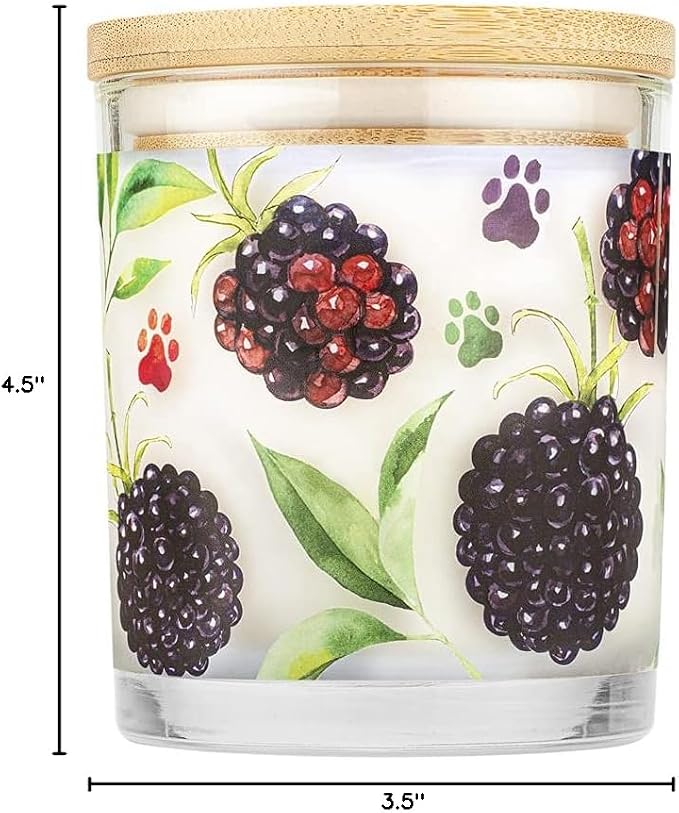 Pet House Candles, Scented Pet Friendly Candles, Clean Burning Plant-Based with a Natural Fiber Wick - BlackBerry Tea, 9 oz