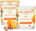 Pet House Fall Candles, Long Lasting, Clean Burning, Soy Wax Scented Candles for Pet Odor, Orange Spice, 2 Pack, product