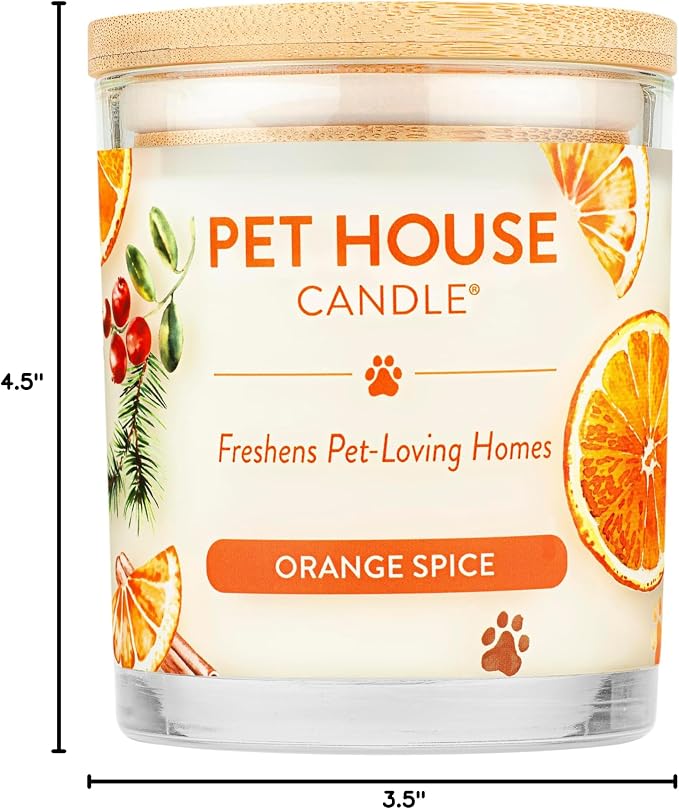 Pet House Fall Candles, Long Lasting, Clean Burning, Soy Wax Scented Candles for Pet Odor, Orange Spice in, alternate view 10