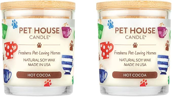 Pet House Pet Odor Candle Plant Based Hot Chocolate Candle Clean Burning, Long Lasting for Home, Hot Cocoa 2