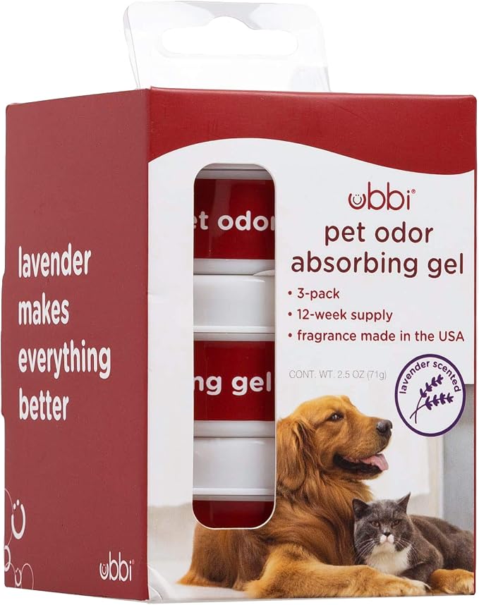 Pet Odor Absorbing Eliminator Gel, Smell Removing Solid Lavender Scent Air Freshener, 12 Week Supply, product image