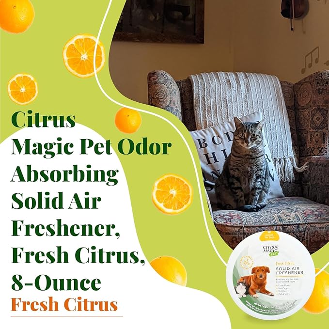 Pet Odor Absorbing Solid Air Freshener for Home, Air Purifier, Fresh Citrus, Must have Pet Supplies, 8 Oz (Pack of 3)