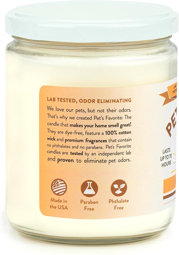 Pet Odor Candle, Clean Burning, Long Lasting Candles with a Natural Fiber Wick and 70 Hour Burn Time, Pumpkin Spice Pack of