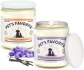 Pet Odor Candle, Clean Burning, Long Lasting Scented Candles with a Cotton Wick. (Calming Lavender/French Vanilla, Pack of