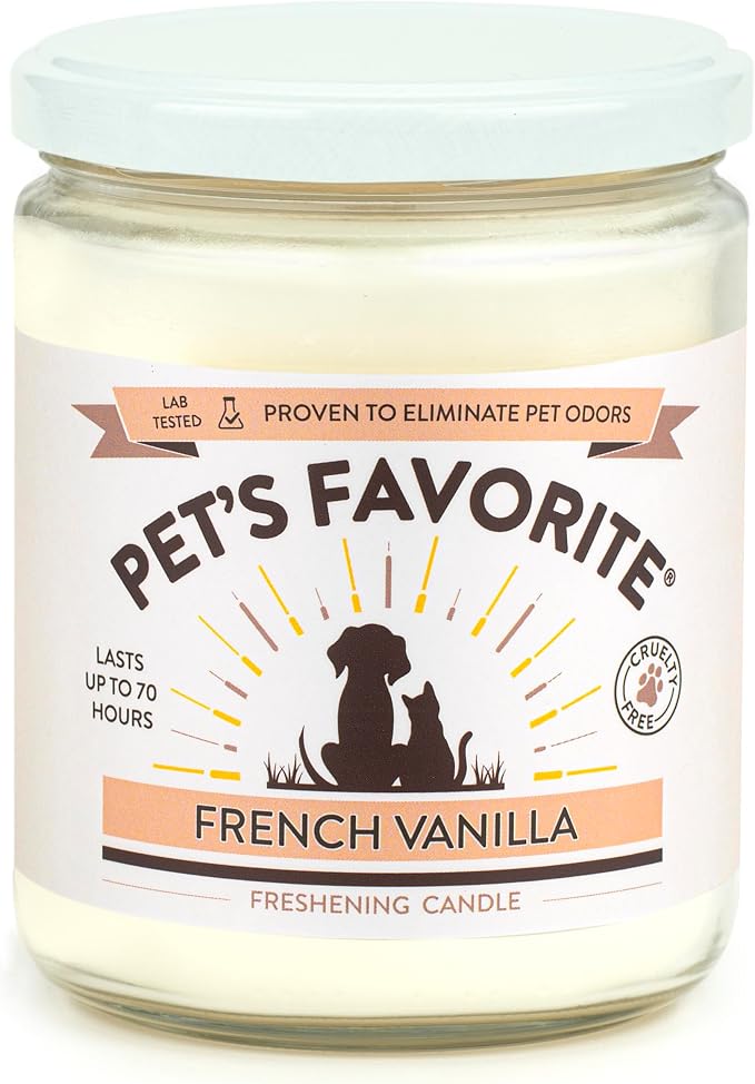 Pet Odor Candle, Clean Burning, Long Lasting Scented Candles with a Cotton Wick. (Calming Lavender/French Vanilla, Pack of