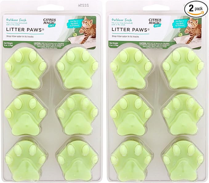 Pet Odor Control Paws for Litter, Outdoor Fresh, 6-Count, Pack of 2, product image