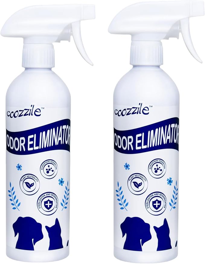 Pet Odor Eliminator, Odor Remover and Pet Spray Fragrance Free Colorless 16.9oz Spray, Safe Highly Effective Carpet and Cat