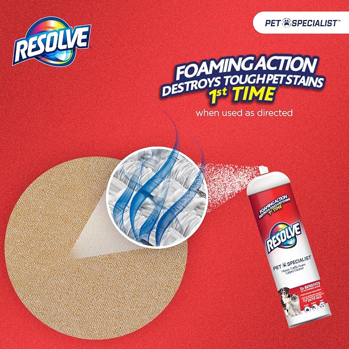 Pet Specialist Heavy Traffic Foam Carpet Cleaner, Pet Stain & Odor Remover, 22 oz Cans, 2 Pack, alternate product view 3