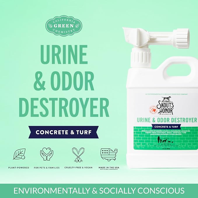 Pet Urine & Odor Destroyer Concrete & Turf - Professional Strength, Plant-Powered, Cruelty-Free Urine Eliminator for