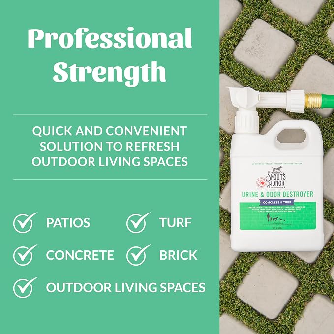 Pet Urine & Odor Destroyer Concrete & Turf - Professional Strength, Plant-Powered, Cruelty-Free Urine Eliminator for
