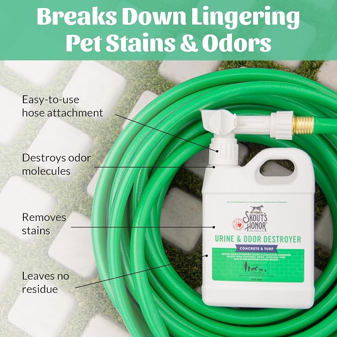 Pet Urine & Odor Destroyer Concrete & Turf - Professional Strength, Plant-Powered, Cruelty-Free Urine Eliminator for